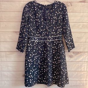 Banana Republic Navy Dress With White Flowers Size 2